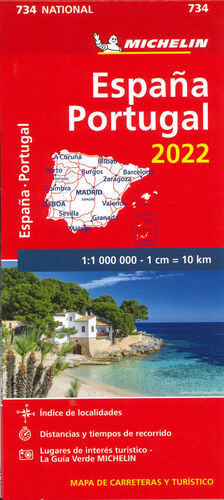 MAPA NATIONAL ESPAÑA Y PORTUGAL. 734 (2022) 1:1.000.000