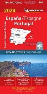 MAPA NATIONAL ESPAÑA - PORTUGAL ALTA RESISTENCIA 794 . 2024 - 1:1.000.000
