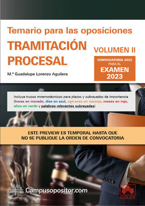TEMARIO VOL. 2 OPOSICIONES DE TRAMITACION PROCESAL 2023
