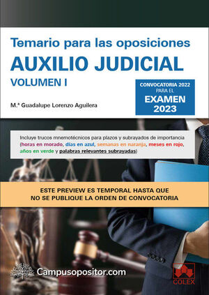 TEMARIO VOL. 1 OPOSICIONES DE AUXILIO JUDICIAL 2023