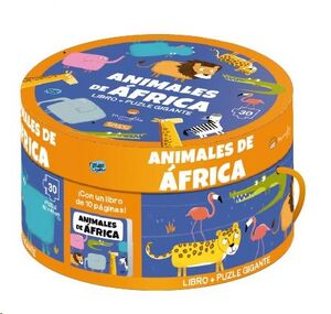 LOS ANIMALES DE AFRICA. CAJAS REDONDAS. CON PUZZLE EDIC. ILUSTRAD