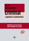 LEY DE ENJUICIAMIENTO CRIMINAL Y LEGISLACIÓN COMPLEMENTARIA ED. 2018