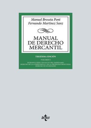 MANUAL DE DERECHO MERCANTIL VOL. 1 . ED. 2023