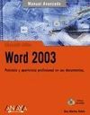 MICROSOFT OFFICE WORD 2003. MANUAL AVANZADO