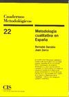 METODOLOGIA CUALITATIVA EN ESPAÑA