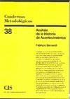 ANALISIS DE LA HISTORIA DE ACONTECIMIENTOS. CUADERNOS METODOLOGICOS 38