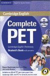 COMPLETE PET STUDENT'S BOOK WITH ANSWERS + CD-ROM