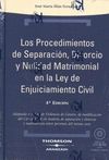 LOS PROCEDIMIENTOS DE SEPARACION, DIVORCIO Y NULIDAD MATRIMONIAL EN LA